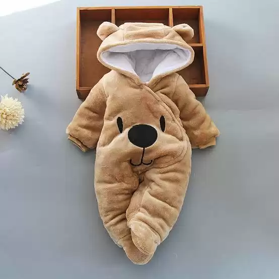Baby Embroidery Hoodie Jacket- BROWN